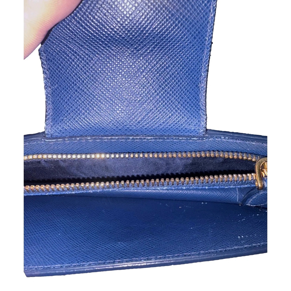 Prada Saffiano Leather Blue Wristlet Clutch - Picture 6 of 7